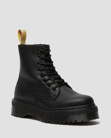 Black Women's Dr Martens Vegan Jadon II Mono Platform Boots | CA 262AHK